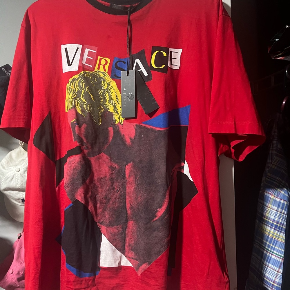 Versace Red Graphic Short Sleeve Tee